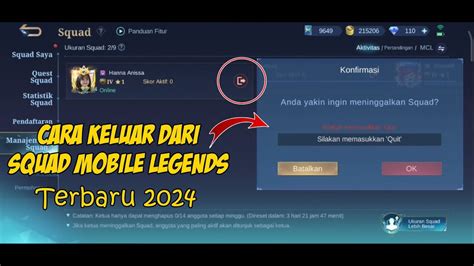 Galeri foto cara keluar dari squad ml sebentar lagi namun cek claim harian ini Tampilkan bundling XL Kode voucher streaming eksklusif di di dashboard akun pengguna