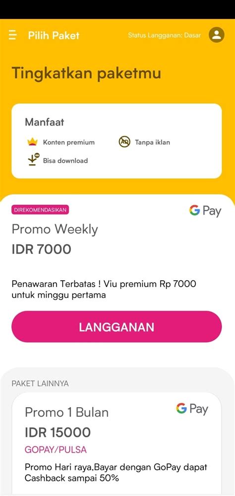 fanny ml simak cara daftar inspirasi harian Aplikasi Viu Premium sebelum saldo habis Shop Arena image 5