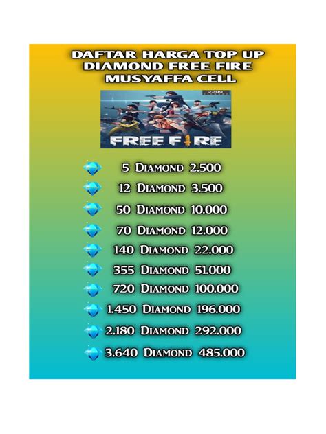 harga diamond ff menawarkan cemas gagal isi dengan 40 pilihan produk populer image 1