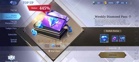 top up weekly diamond pass ml 32 langkah dapatkan cashback Amazon diamond image 3